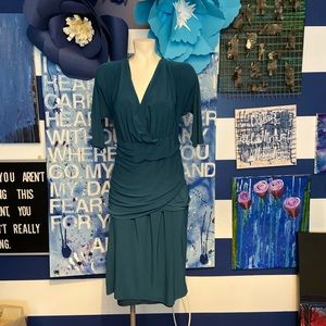Kiyonna drape dress teal 2 2x